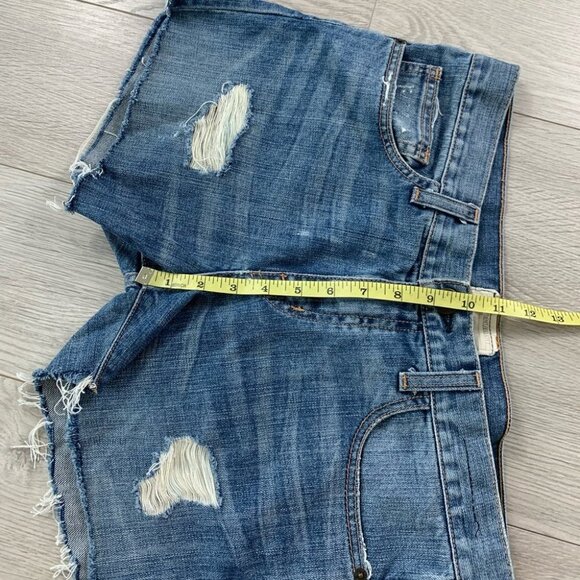 Current Elliott The Boyfriend Raw Hem Jean Shorts - Picture 10 of 12
